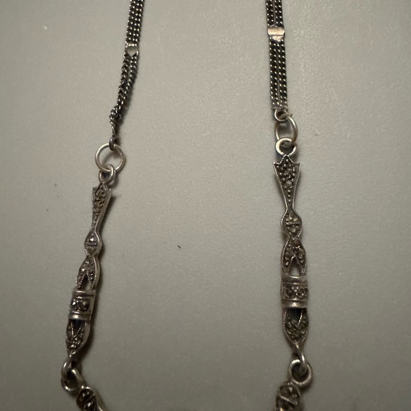 Elegant sterling silver and amethyst necklace. Rare and antique - Picture 2 of 10